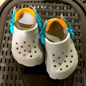Nearly new toddler crocs